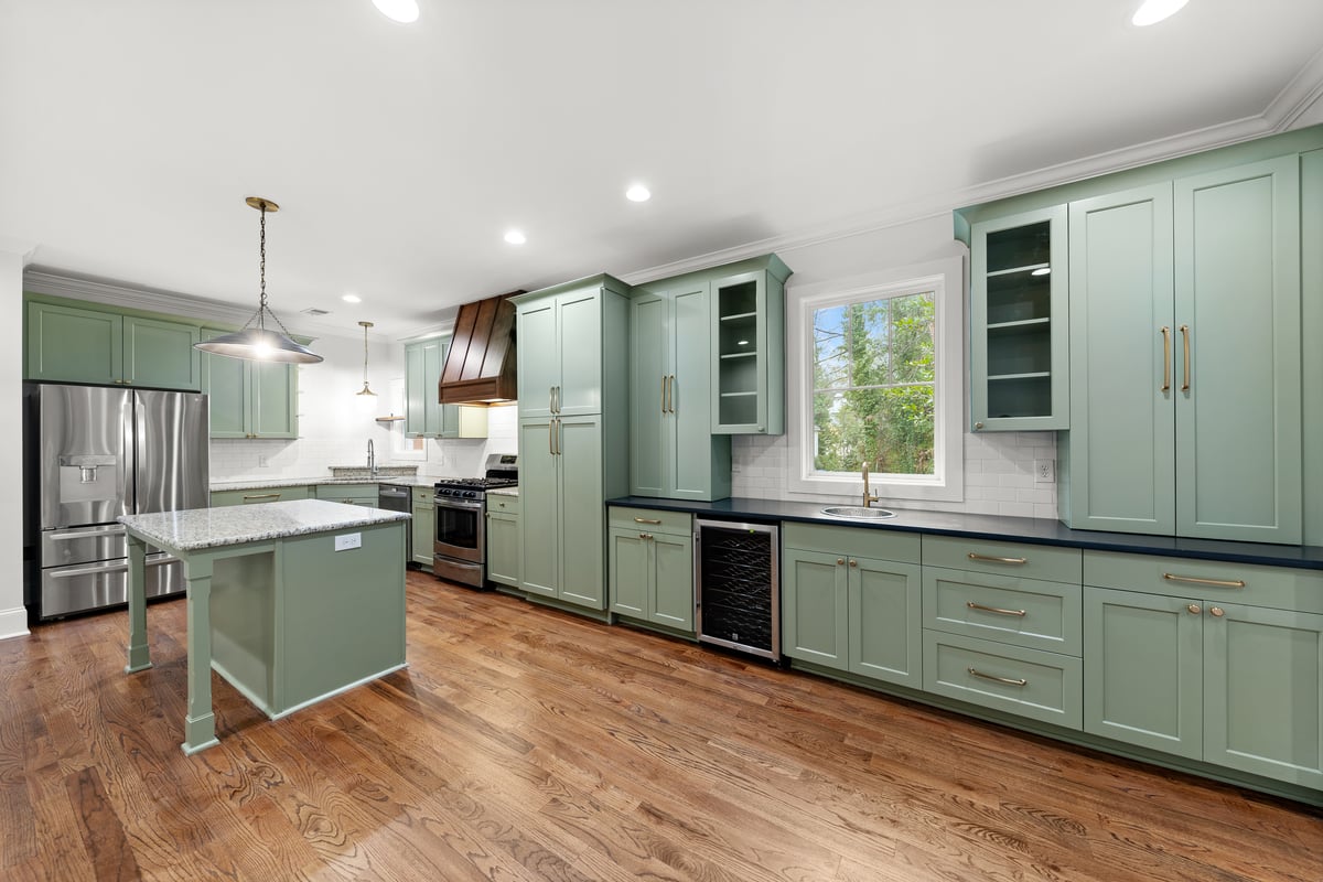 kitch green cabinets